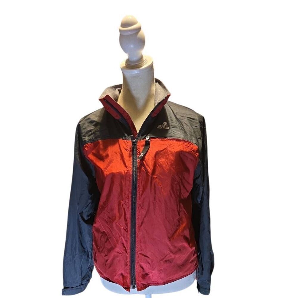 EMS Eastern Mountain Sports Women's Sz XS Red Lined Nylon Windbreaker Jacket